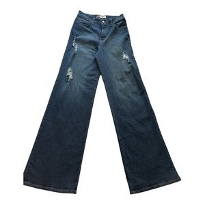 SWANK a Posh Women’s Blue Distressed Flare & Wide Leg Jeans Size 7